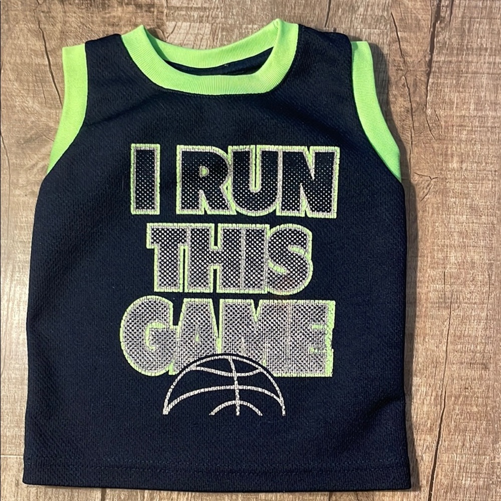 10/$10 Black and Green Sleeveless Graphic Tee